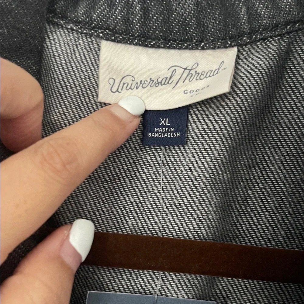 NWT- Universal Thread Charcoal Denim Mini Dress with Drawstring